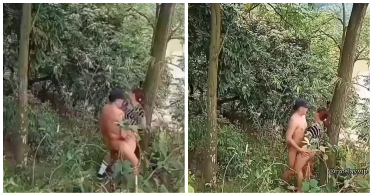 အန်တီကြီးတို့အတွဲတောလေးထဲမှာ သစ်ပင်မှီပြီးတော့ကို မတ်တက်လေးဆော်တာဦးဦးက