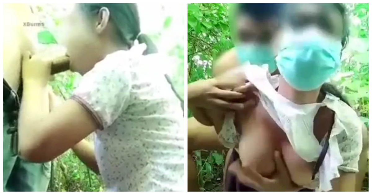 မတ်မတ်ကထမိန်လေးနဲ့မထင်ကဘူး ချုံထဲ တစ်ဝကျွေးပြီး ပုလွေအကြိုက်ကိုစုတ်ပေးတာ